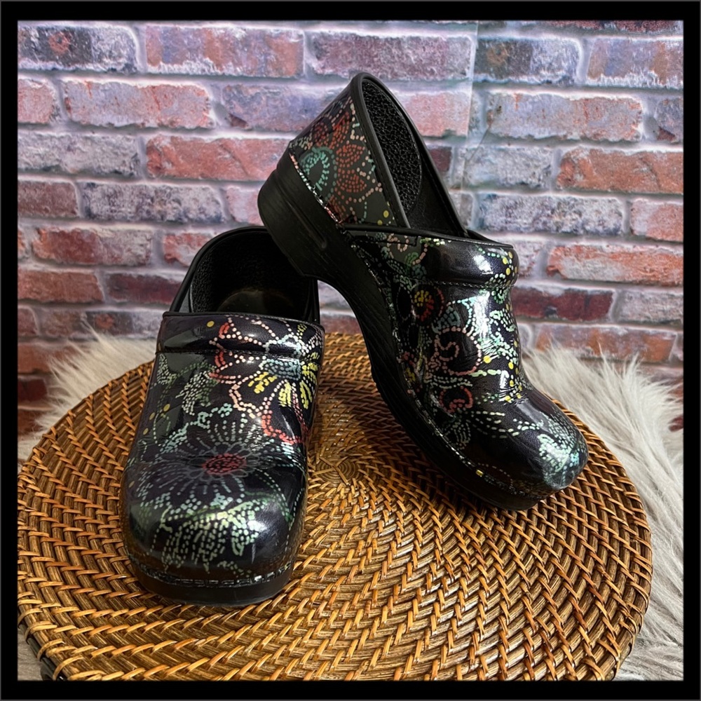 Dansko Floral Patent Leather Clog - Picture 2 of 4